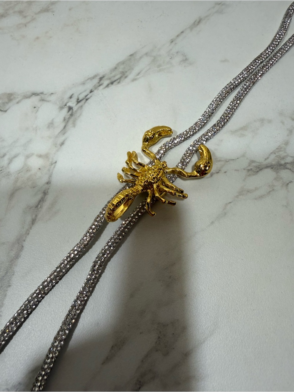 Gold Scorpion Pendant Necklace with Silver Chain - Men Accessories Jewelry